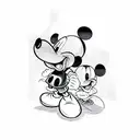 mickey mouse gangster tattoo design idea