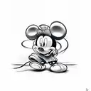 mickey mouse gangster tattoo design idea