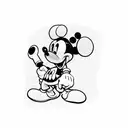 mickey mouse with gun tattoo design idea