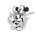 mickey mouse with gun tattoo design idea