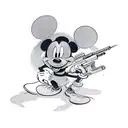 mickey mouse with gun tattoo design idea