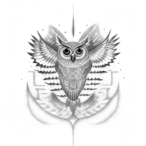 Sure, here is a prompt you can use in English to generate a tattoo design representing siblings, an owl, and a dolphin:  tattoo design idea