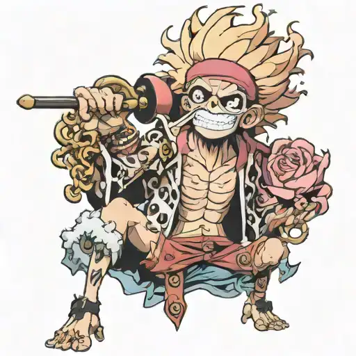 doflamingo jollyroger tattoo onepiece luffy gear 5 tattoo design idea