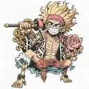 doflamingo jollyroger tattoo onepiece luffy gear 5 tattoo design idea
