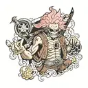 doflamingo jollyroger tattoo onepiece luffy gear 5 tattoo design idea
