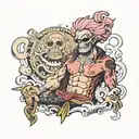 doflamingo jollyroger tattoo onepiece luffy gear 5 tattoo design idea