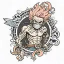 doflamingo jollyroger tattoo onepiece luffy gear 5 tattoo design idea