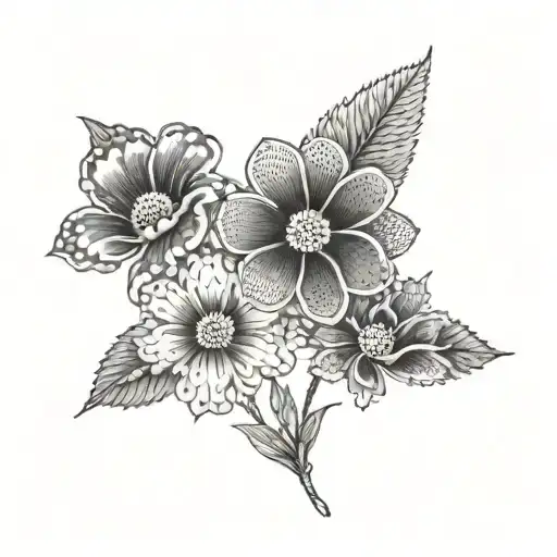 cempasuchil flowers tattoo design idea