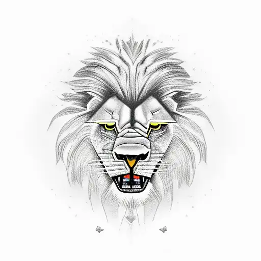 Lion king and Lockheed Martin F-22 Raptor tattoo design idea