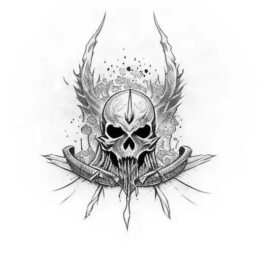 bloodborne trash polka half sleeve tattoo design idea