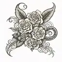 Design a tattoo that integrates the phrase "WITHOUT YOU, I AM NOT ME" prominently and elegantly, artistically intertwining tattoo design idea