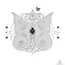 name with butterflies  tattoo design idea