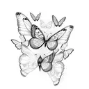 name with butterflies  tattoo design idea