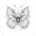 name with butterflies  tattoo design idea