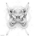 name with butterflies  tattoo design idea