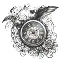 birth clock face tattoo design idea