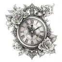 birth clock face tattoo design idea