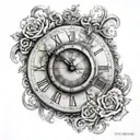 birth clock face tattoo design idea