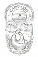 cape cod, seal, beach, wave tattoo design idea