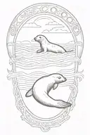 cape cod, seal, beach, wave tattoo design idea