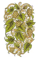 barley, hops vines with barley tattoo design idea