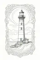 CAPE COD, LIGHTHOUSE, BEACH, WAVE  tattoo design idea