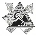 ocean inside triangle tattoo design idea