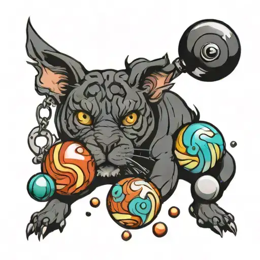 pouch of marbles tattoo design idea