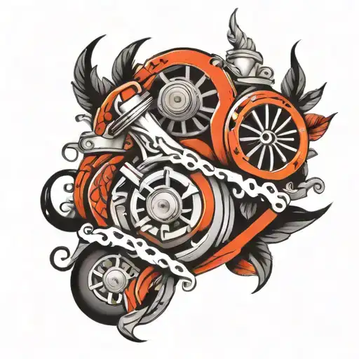 turbo motor tattoo design idea