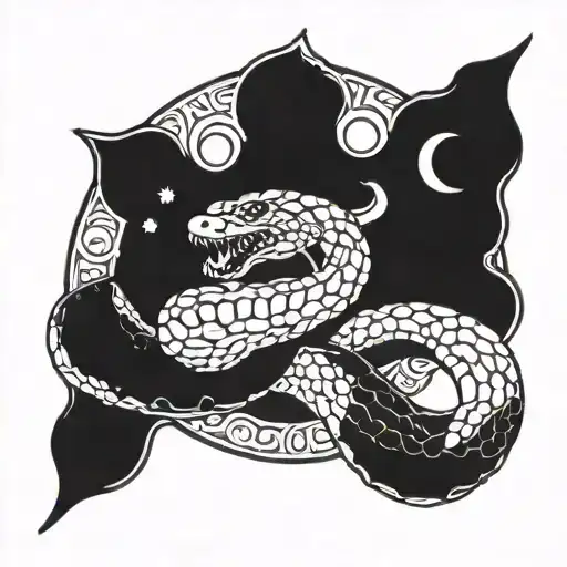 snake eating the sun  tattoo design idea