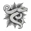 snake eating a sun  tattoo design idea