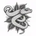 snake eating a sun  tattoo design idea