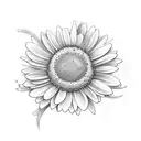 name Tate with daisy  tattoo design idea