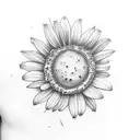 name Tate with daisy  tattoo design idea