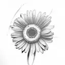 name Tate with daisy  tattoo design idea