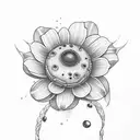 name Tate with daisy  tattoo design idea