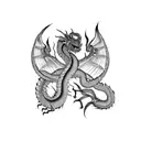 sumerian snake dragon tattoo design idea