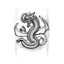 sumerian snake dragon tattoo design idea