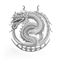 sumerian snake dragon tattoo design idea