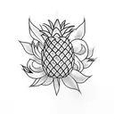 Pineapple tattoo design idea