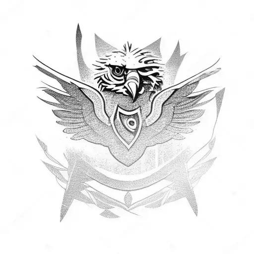 abstract eagle with wings (shoulder tattoo) tattoo design idea