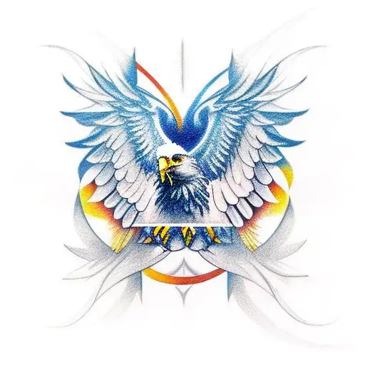 abstract eagle with wings (shoulder tattoo) tattoo design idea