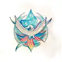 abstract eagle tattoo design idea