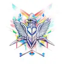 abstract eagle with wings (shoulder tattoo) tattoo design idea