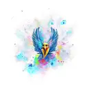 abstract eagle with wings (shoulder tattoo) tattoo design idea