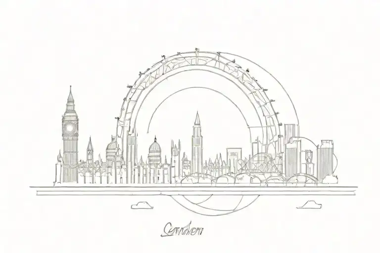 London, Skyline, Book, Death tattoo design idea