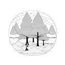 A forest scene with trees shaped like guitars tattoo design idea