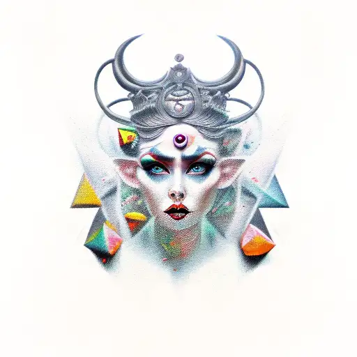 goddess of chaos and discord tattoo design idea