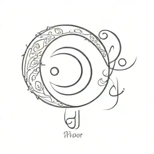 A minimalist tattoo of a crescent moon with the word 'Noor' written in Arabic script, reflecting your Pakistani heritage and the meaning of your name tattoo design idea