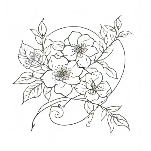  Bouquetof the leo virgo Aquarius taurus flowers  tattoo design idea